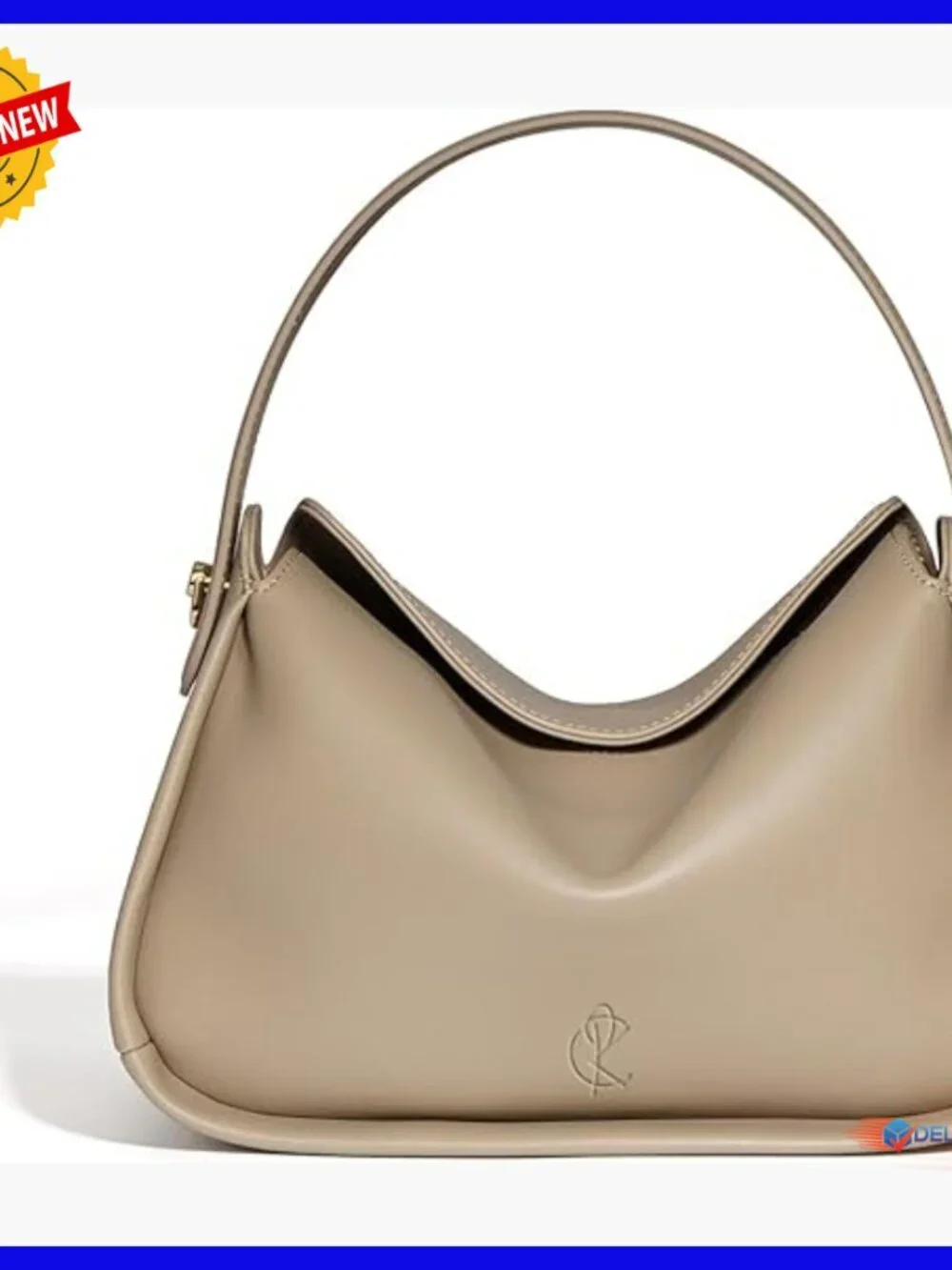 Genuine Leather Hobo Bag with Magnetic Flap, Adjustable Strap, Spacious